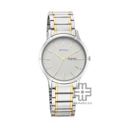 Titan Lagan 1775BM02 White Dial Stainless Steel Strap Quartz Men's Watch