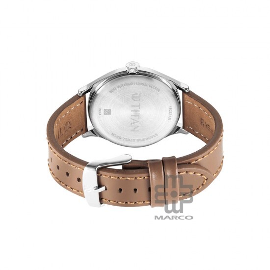 Titan Quartz 1802SL17 Blue Dial Leather Strap Quartz Men's Watch
