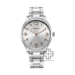 Titan Urban 1802SM08 Silver Dial Stainless Steel Strap Quartz Men's Watch