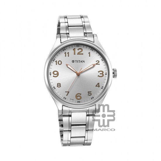 Titan Urban 1802SM08 Silver Dial Stainless Steel Strap Quartz Men's Watch