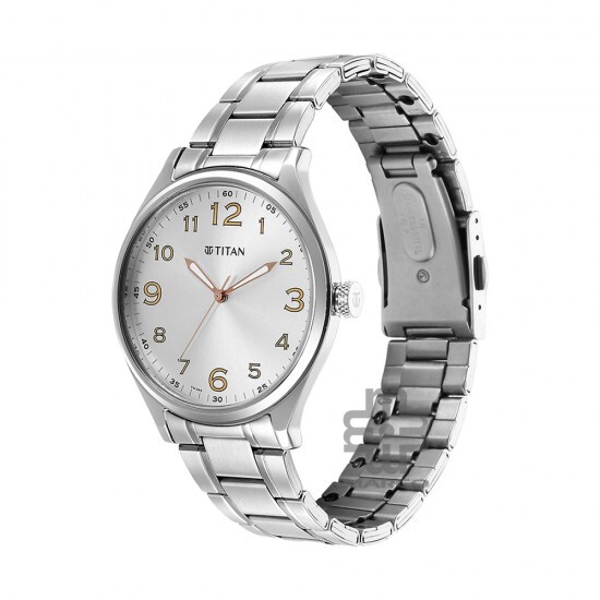 Titan Urban 1802SM08 Silver Dial Stainless Steel Strap Quartz Men's Watch