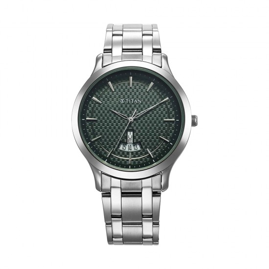 Titan Karishma 1825SM11 Green Dial Stainless Steel Strap Quartz Men's Watch Titan Karishma 1825SM11 Green Dial Stainless Steel Strap Quartz Men's Watch