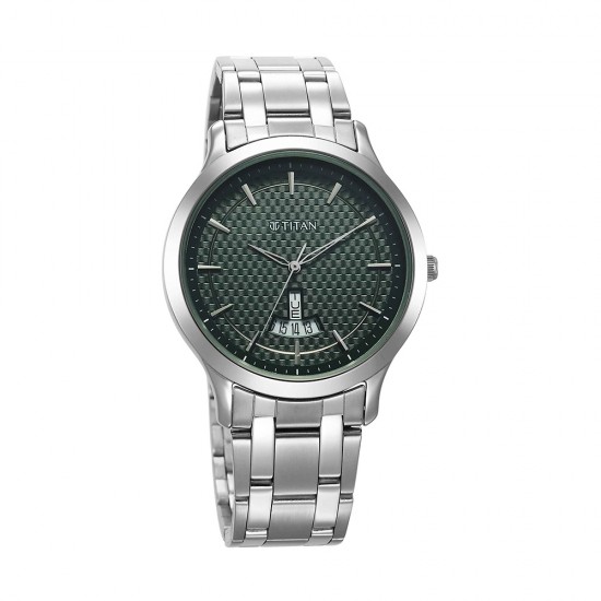 Titan Karishma 1825SM11 Green Dial Stainless Steel Strap Quartz Men's Watch Titan Karishma 1825SM11 Green Dial Stainless Steel Strap Quartz Men's Watch