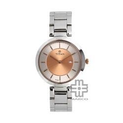 Titan Workwear 2480KM01 Rose Gold Dial Stainless Steel Strap Quartz Women's Watch