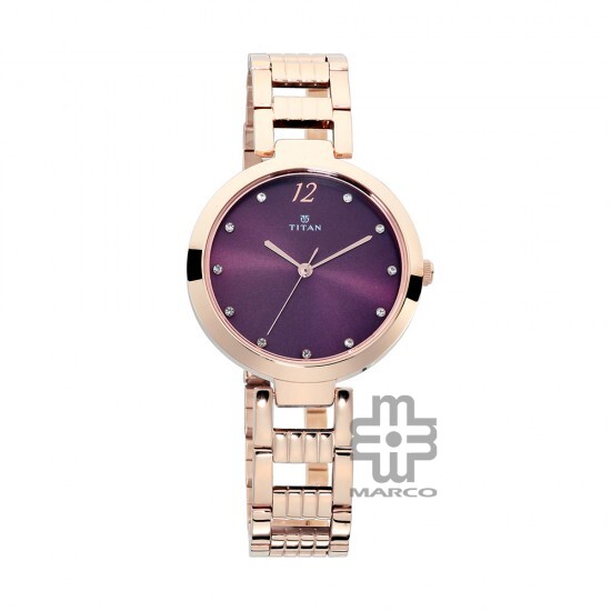 Titan Sparkle 2480WM02 Purple Dial Stainless Steel Strap Quartz Women's Watch