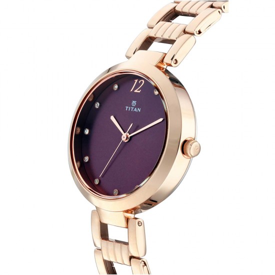 Titan Sparkle 2480WM02 Purple Dial Stainless Steel Strap Quartz Women's Watch Titan Sparkle 2480WM02 Purple Dial Stainless Steel Strap Quartz Women's Watch