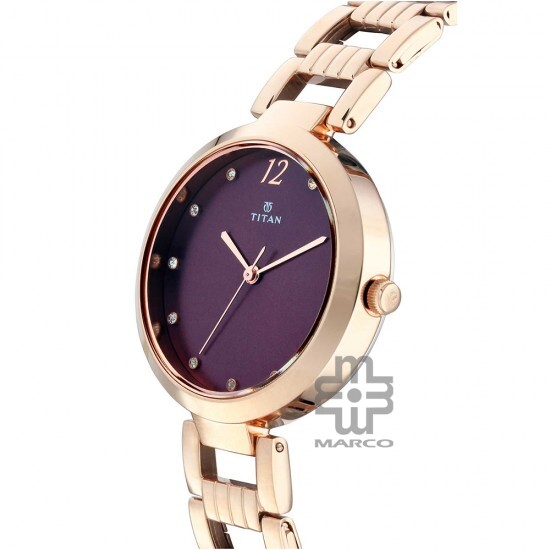 Titan Sparkle 2480WM02 Purple Dial Stainless Steel Strap Quartz Women's Watch