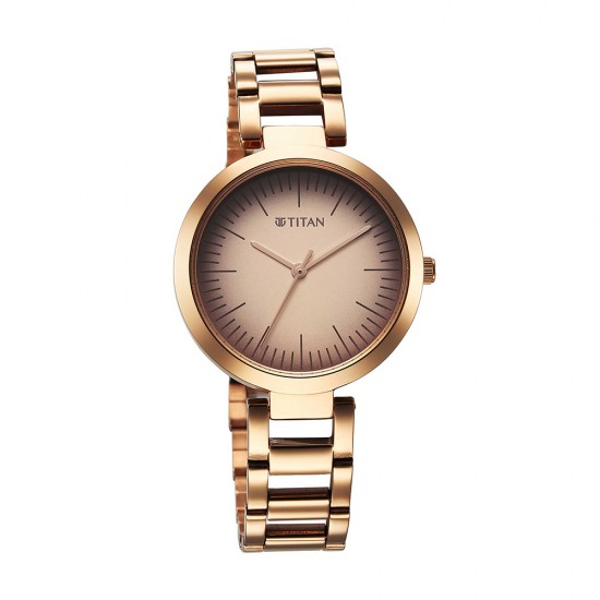 Titan Workwear 2480WM06 Beige Dial Stainless Steel Strap Quartz Women's Watch