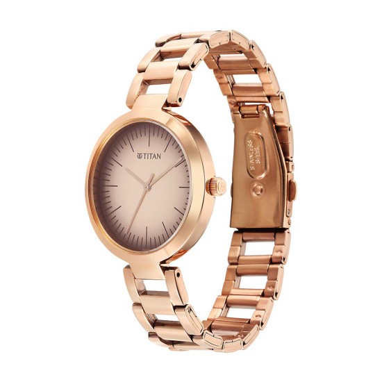 Titan Workwear 2480WM06 Beige Dial Stainless Steel Strap Quartz Women's Watch