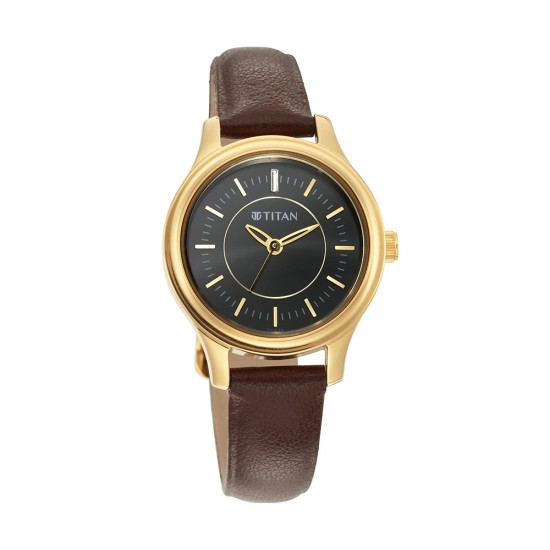 Titan Quartz 2638YL01 Black Dial Leather Strap Women's Watch Titan Quartz 2638YL01 Black Dial Leather Strap Women's Watch