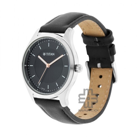 Titan Workwear 2639SL01 Black Dial Leather Strap Quartz Women's Watch