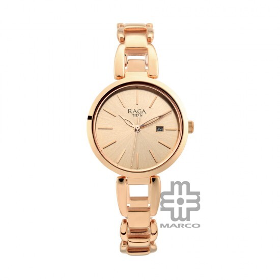 Titan Raga 2642WM01 Viva Rose Gold Dial Metal Strap Quartz Women's Watch