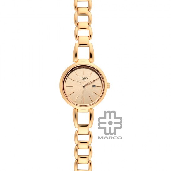 Titan Raga 2642WM01 Viva Rose Gold Dial Metal Strap Quartz Women's Watch