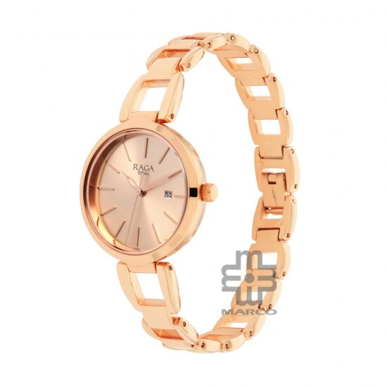 Titan Raga 2642WM01 Viva Rose Gold Dial Metal Strap Quartz Women's Watch