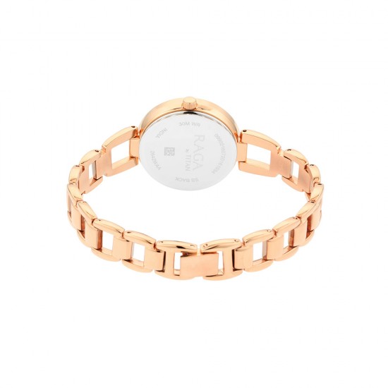 Titan Raga 2642WM01 Viva Rose Gold Dial Metal Strap Quartz Women's Watch