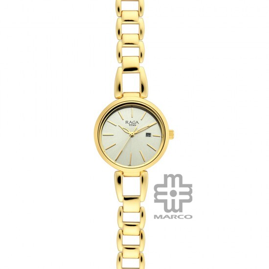 Titan Raga 2642YM01 Viva Gold Dial Metal Strap Quartz Women's Watch