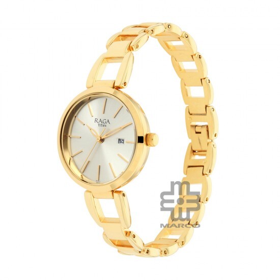 Titan Raga 2642YM01 Viva Gold Dial Metal Strap Quartz Women's Watch