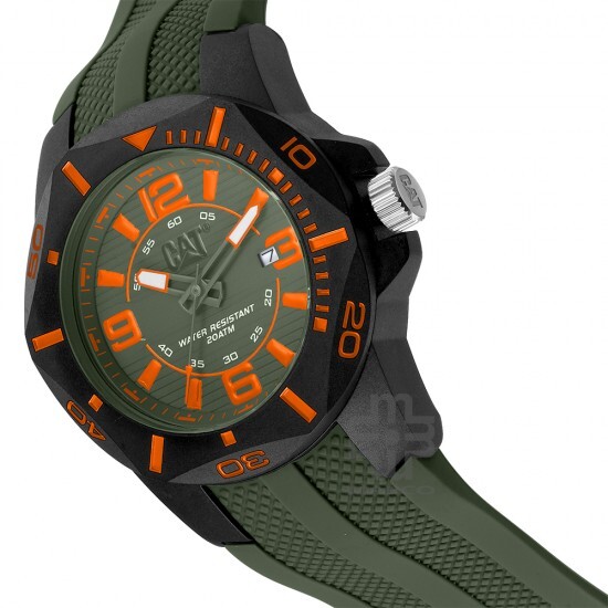 Caterpillar Diver LR-161-23-138 | Green | Silicone Strap | Analog | 45MM | 200M WR