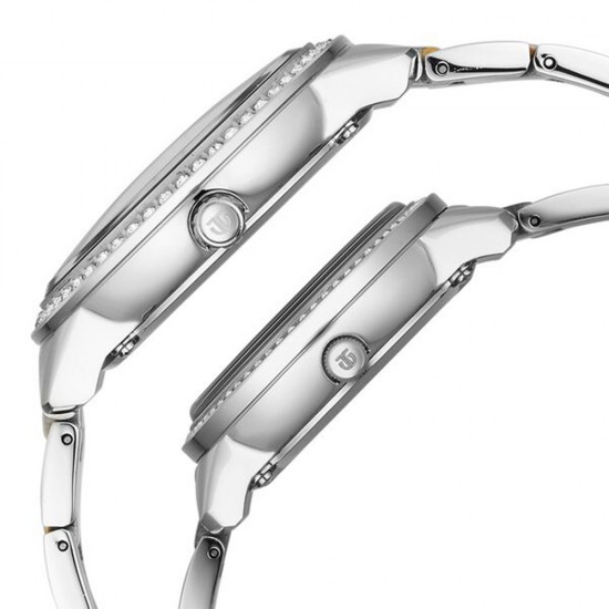 Titan Royal Bandhan 100022778BM01 White Dial Stainless Steel Strap Quartz Couple Watch