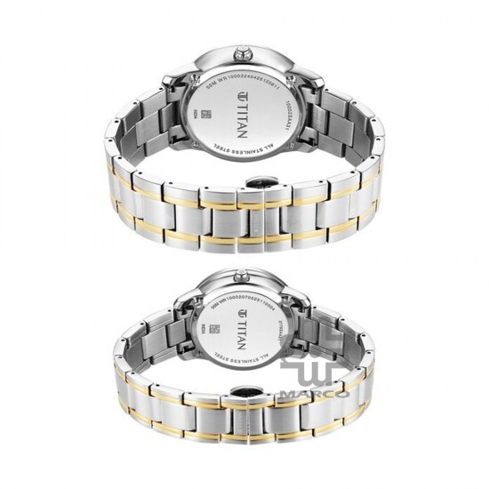 Titan Royal Bandhan 100022778BM01 White Dial Stainless Steel Strap Quartz Couple Watch