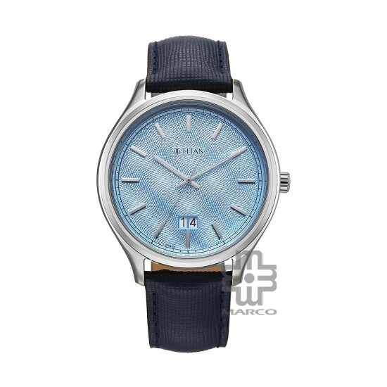 Titan Classique Palette 10033SL01 Blue Dial Interchangeable Straps Quartz Men's Watch