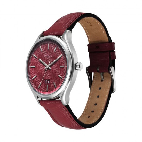 Titan Classique Palette 10033SL02 Magenta Dial Interchangeable Straps Quartz Men's Watch