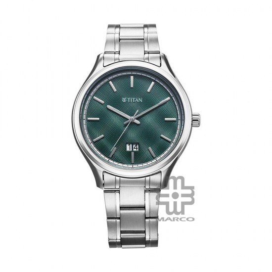 Titan Palette of Time 10033SM03 Green Dial Stainless Steel Strap Men Watch