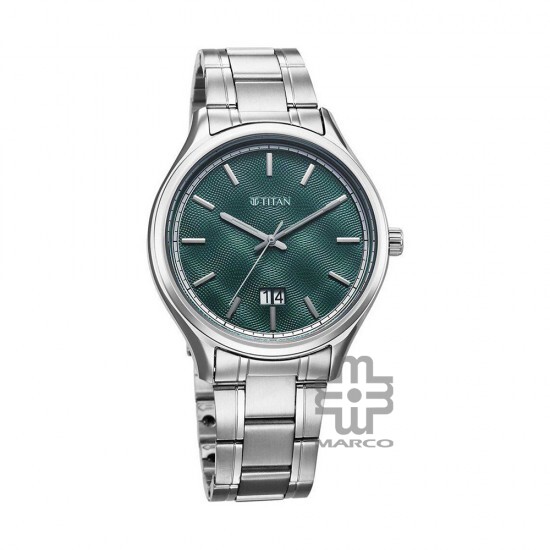 Titan Palette of Time 10033SM03 Green Dial Stainless Steel Strap Men Watch