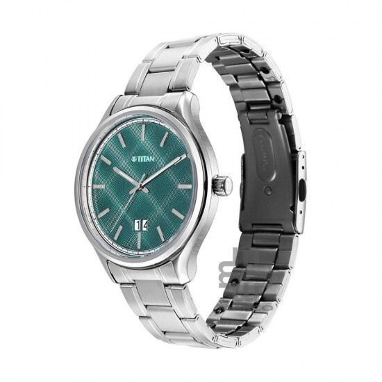 Titan Palette of Time 10033SM03 Green Dial Stainless Steel Strap Men Watch