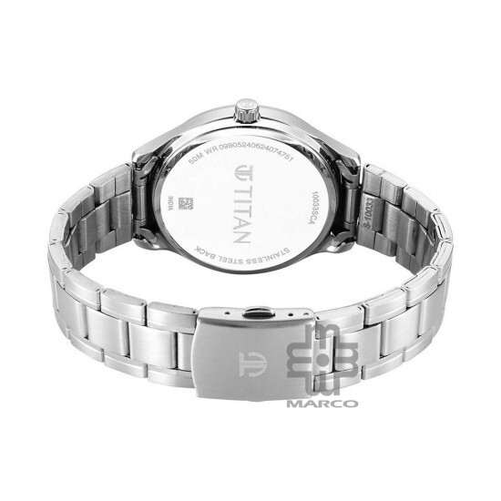 Titan Palette of Time 10033SM03 Green Dial Stainless Steel Strap Men Watch
