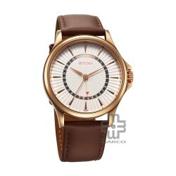 Titan Karishma 10038WL01 Silver Dial Leather Strap Men Watch