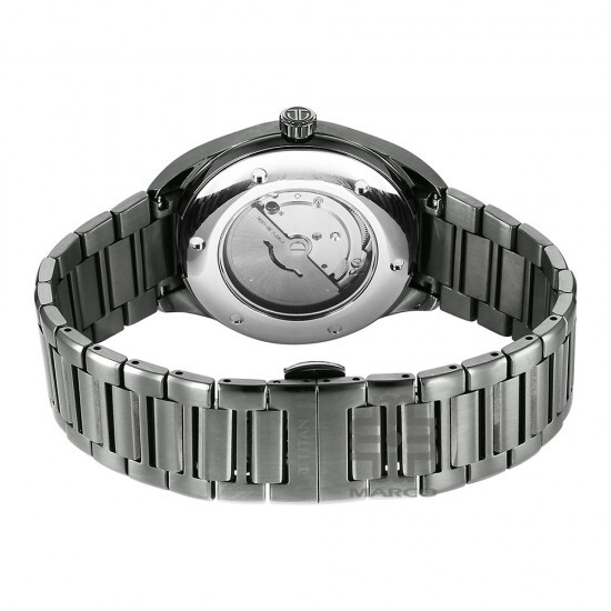 Titan Stellar Starlight 10051QM01 Concealed Automatic Violet Dial Dark Gun Stainless Steel Strap Quartz Men's Watch