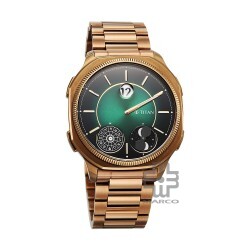 Titan Stellar 10053QM01 Mircomotors Zodiac Dual Moonphase Green Dial IP Bronze Stainless Steel Strap Quartz Men's Watch