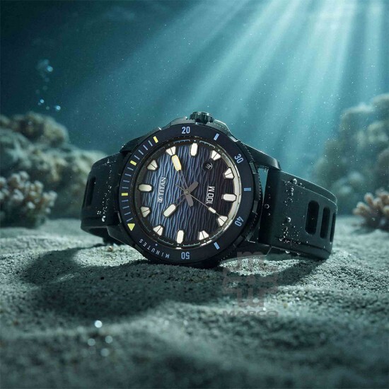 Titan Zero Hour Diver's 100m 10067KP02 Blue Dial FKM Strap Men Watch