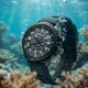 Titan Zero Hour Diver's 200m 10068NP01 Black Dial FKM Strap Men Watch