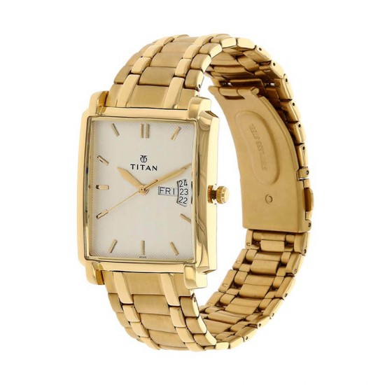 Titan Quartz 1506YM01 Silver Dial Stainless Steel Strap Quartz Men's Watch