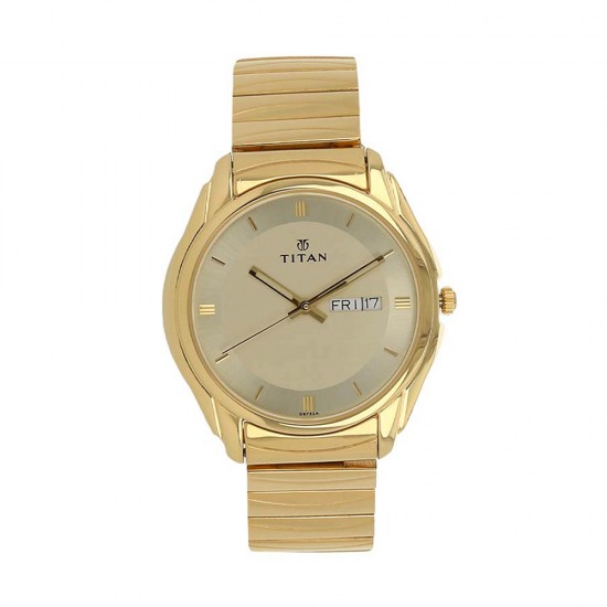 Titan Quartz 1578YM05 Champagne Dial Stainless Steel Strap Quartz Men's Watch Titan Quartz 1578YM05 Champagne Dial Stainless Steel Strap Quartz Men's Watch