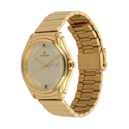 Titan Quartz 1578YM05 Champagne Dial Stainless Steel Strap Quartz Men's Watch Titan Quartz 1578YM05 Champagne Dial Stainless Steel Strap Quartz Men's Watch