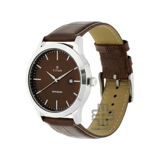 Titan Neo 1584SL04 Brown Leather Strap Quartz Men's Watch
