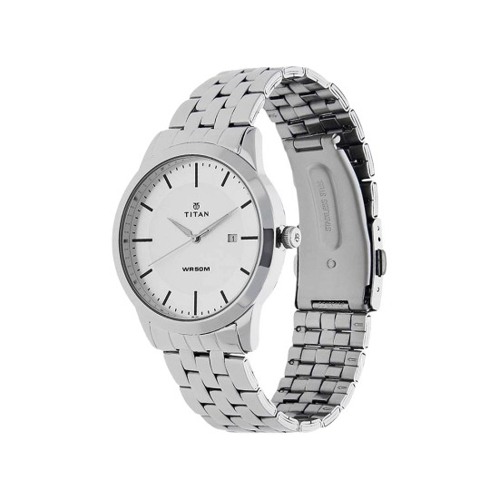 Titan Karishma 1584SM03 White Dial Stainless Steel Quartz Men's Watch