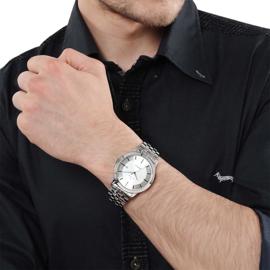 Titan Karishma 1584SM03 White Dial Stainless Steel Quartz Men's Watch