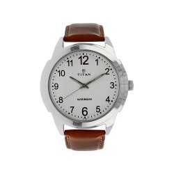 Titan Karishma 1585SL07 White Dial Leather Strap Quartz Men's Watch