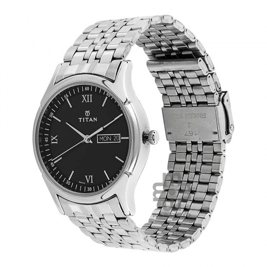Titan Karishma 1636SM01 Black Dial Stainless Steel Quartz Men's Watch