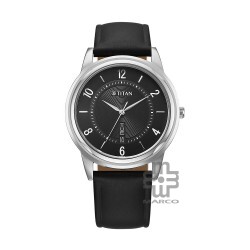 Titan Karishma Zing 1638SL03 Black Dial Leather Strap Men Watch