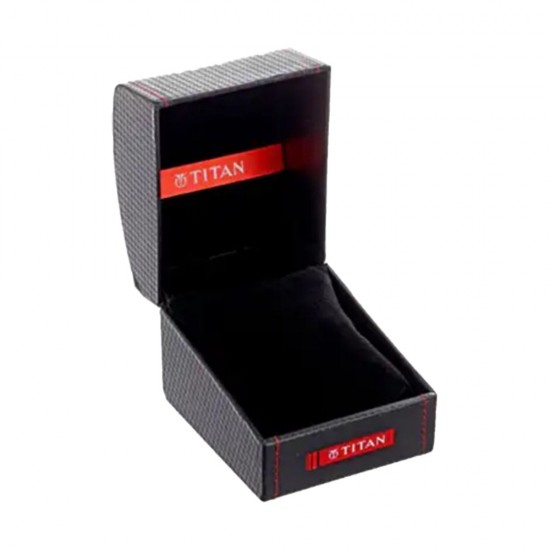 Titan Quartz 1638SL04 Black Dial Leather Strap Men Watch