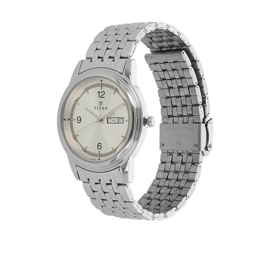 Titan Karishma 1638SM01 Silver Dial Stainless Steel Quartz Men's Watch Titan Karishma 1638SM01 Silver Dial Stainless Steel Quartz Men's Watch
