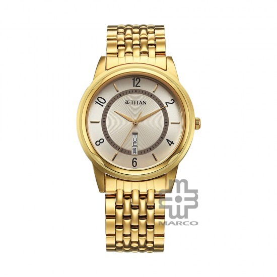 Titan Karishma Zing 1638YM05 Beige Dial Stainless Steel Strap Men's Watch