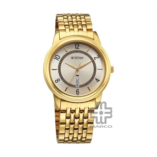 Titan Karishma Zing 1638YM05 Beige Dial Stainless Steel Strap Men's Watch