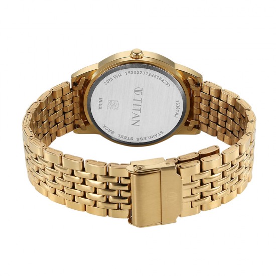 Titan Karishma Zing 1638YM05 Beige Dial Stainless Steel Strap Men's Watch
