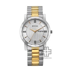 Titan Quartz 1644BM03 Silver Dial Stainless Steel Strap Quartz Men's Watch